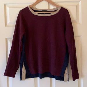 Jcrew color block side snap sweater M